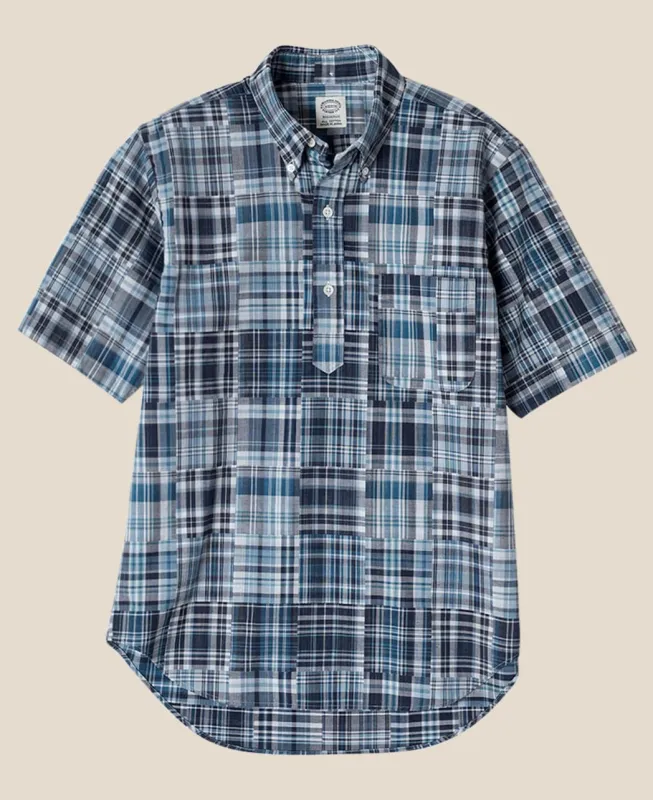 VINTAGE IVY BD POPOVER BLUE CRAZY MADRAS sold by Kamakura