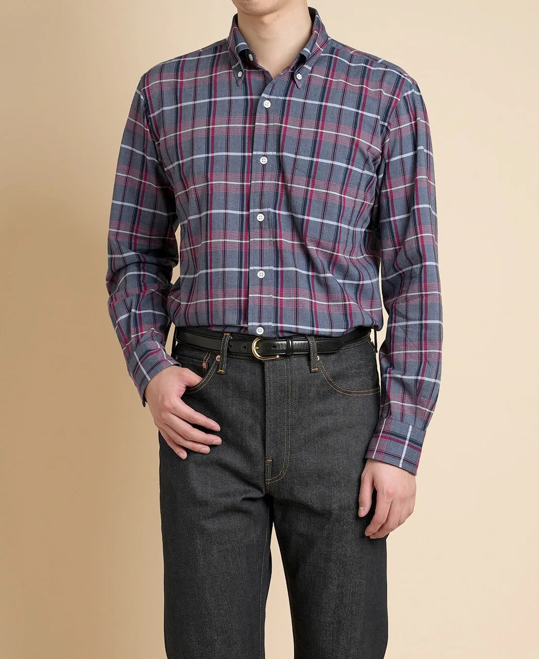 【Clearance Sale】VINTAGE IVY BUTTON-DOWN BLUE MADRAS PLAID sold by Kamakura product image thumbnail 2