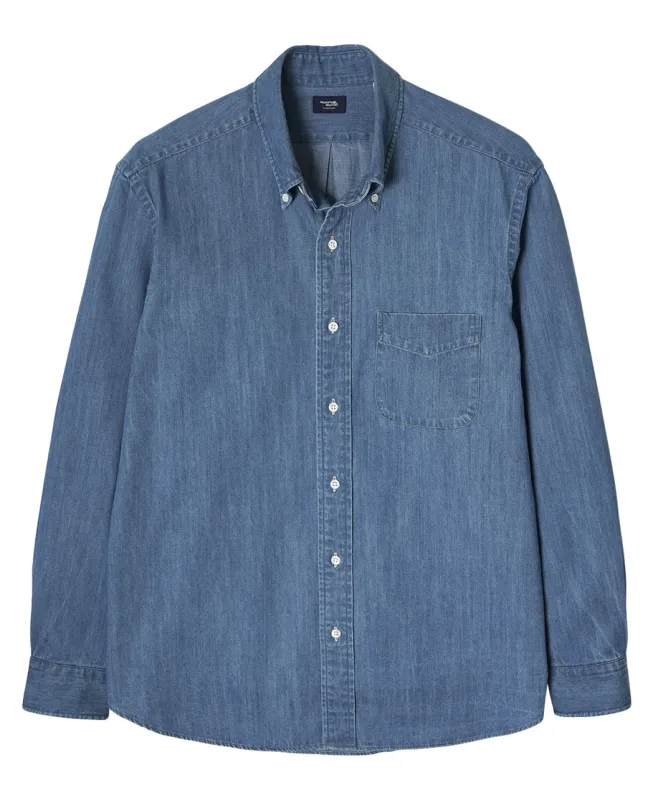 Tokyo Fit Casual Indigo Shirt - Button Down INDIGO DYED TWILL sold by Kamakura