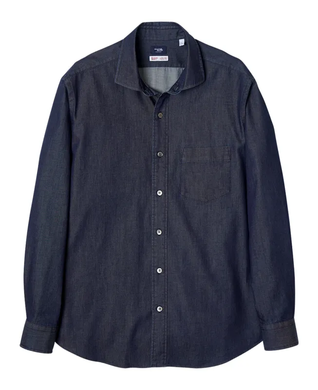 Tokyo Fit - 134 Casual UNTUCKED Spread Indigo Dyed Twill sold by Kamakura
