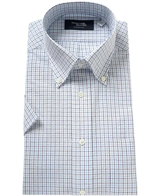 Short Sleeve Shirt - Button Down Seersucker sold by Kamakura