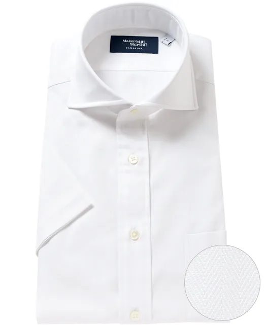 Short Sleeve Shirt - Cutaway Dobby sold by Kamakura