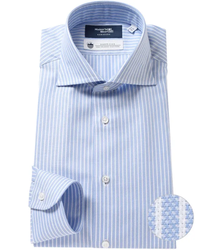 【Final Sale】TOKYO SLIM FIT -  Italian Spread Royal Oxford Sea Island Cotton made by Kamakura