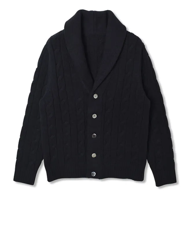 Wool Cashmere Shawl Collar Cardigan sold by Kamakura