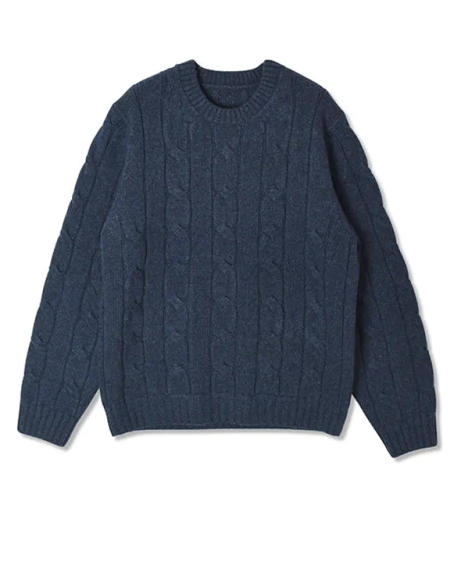 Wool Cashmere CREW NECK SWEATER 7 GAUGE sold by Kamakura