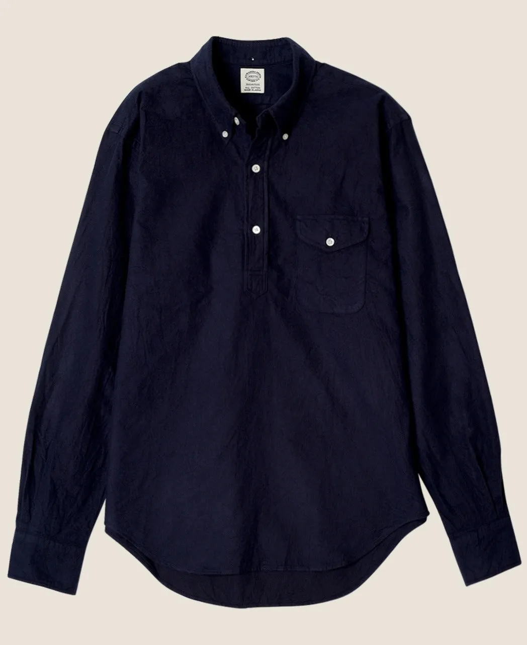 VINTAGE IVY BRUSHED NAVY OXFORD SHIRT sold by Kamakura