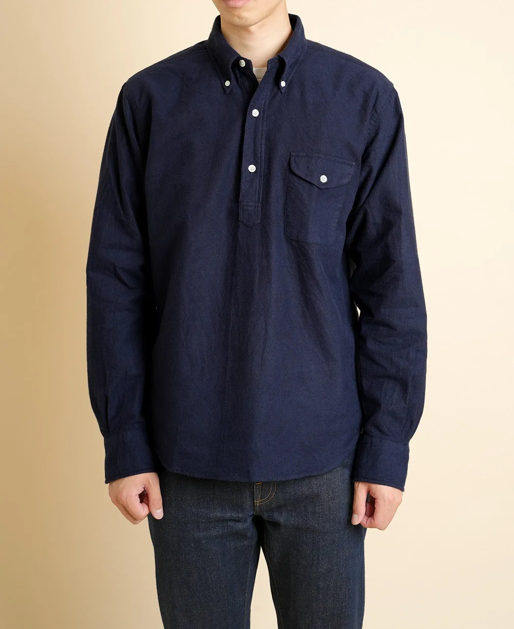 VINTAGE IVY BRUSHED NAVY OXFORD SHIRT sold by Kamakura product image thumbnail 3