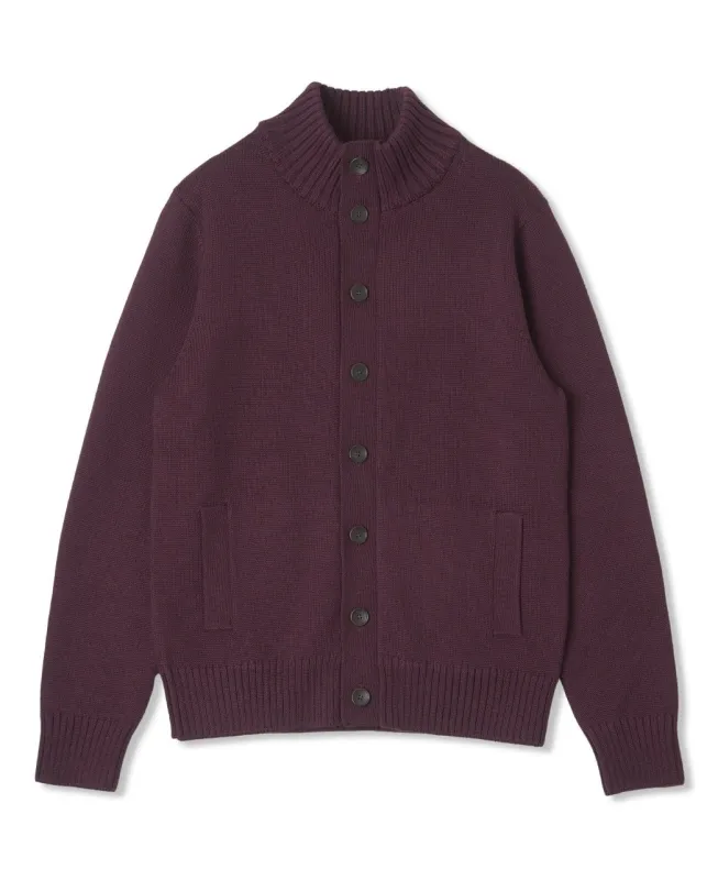 Stand Collar Cardigan Extra Fine Merino sold by Kamakura