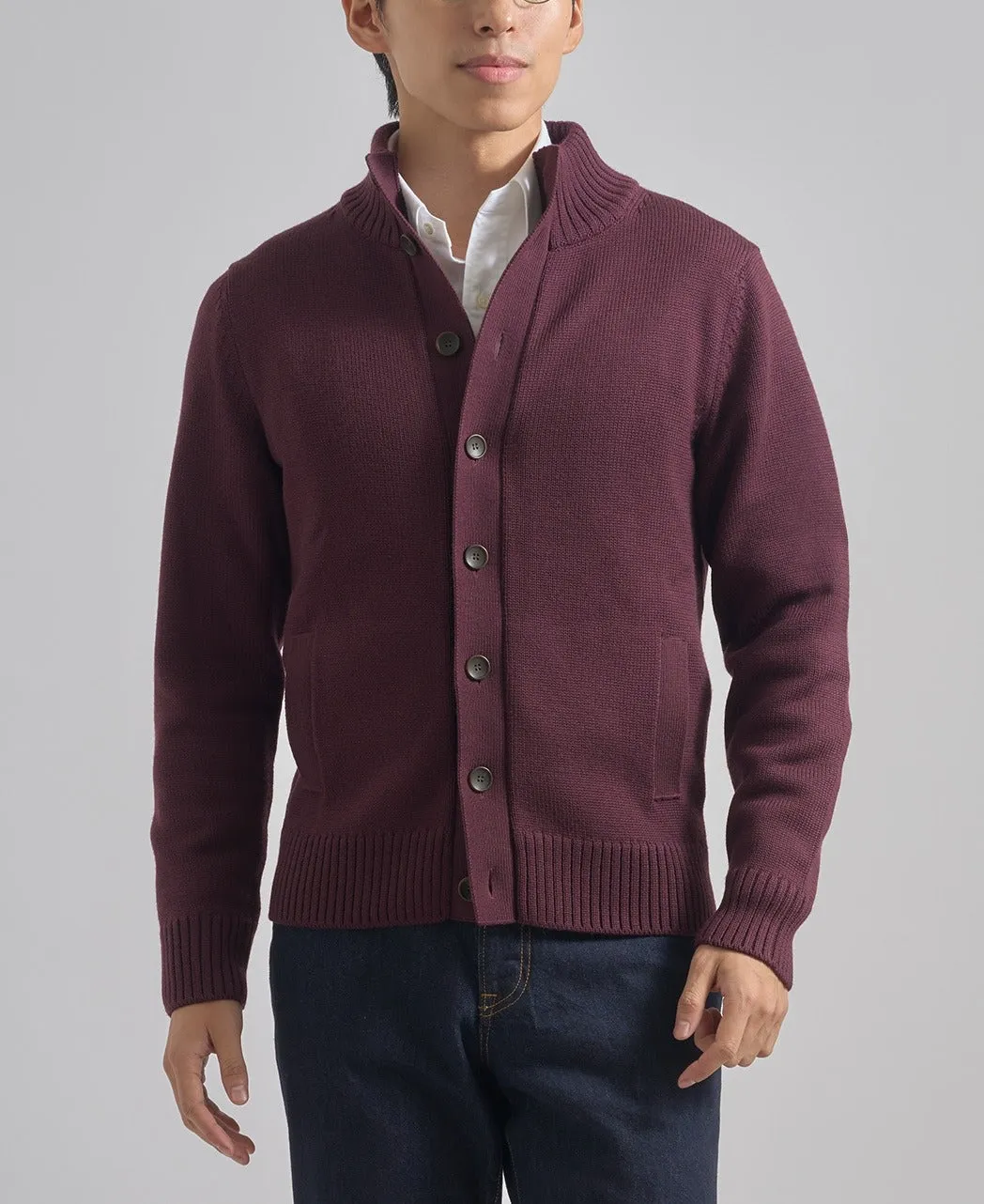 Stand Collar Cardigan Extra Fine Merino sold by Kamakura product image thumbnail 2