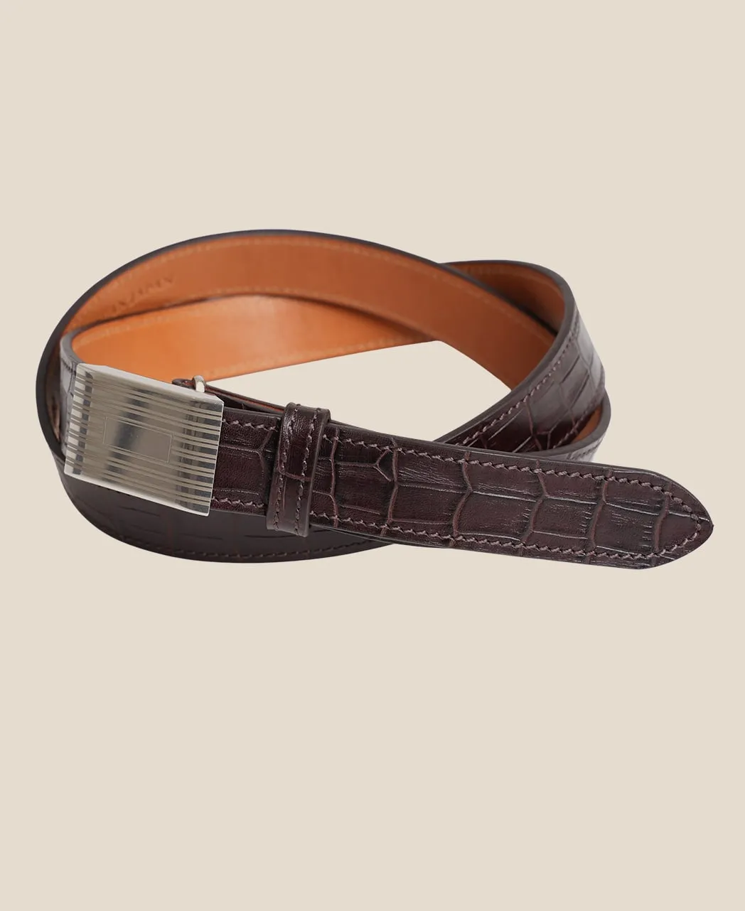 ENGINE TURNED SLIDE BUCKLE BELT sold by Kamakura