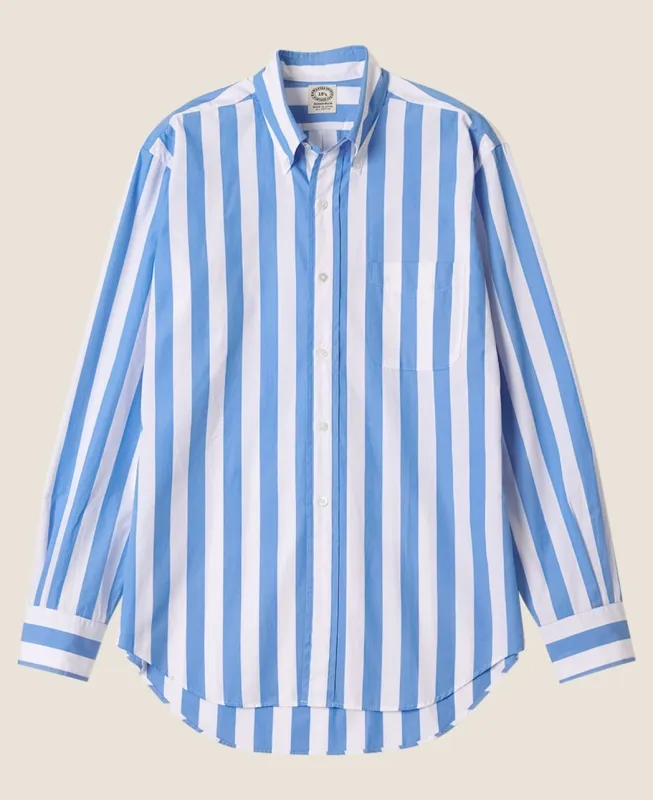 Vintage Ivy Blue Bold Stripe Shirt made by Kamakura