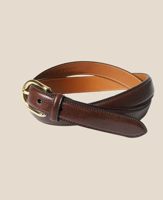 HORSESHOE BUCKLE SLIM LEATHER BELT sold by Kamakura product image thumbnail 3