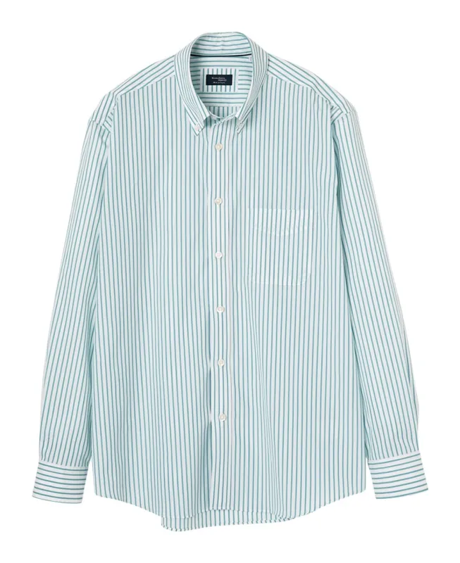 Casual Broadcloth Button-Down Stripe made by Kamakura