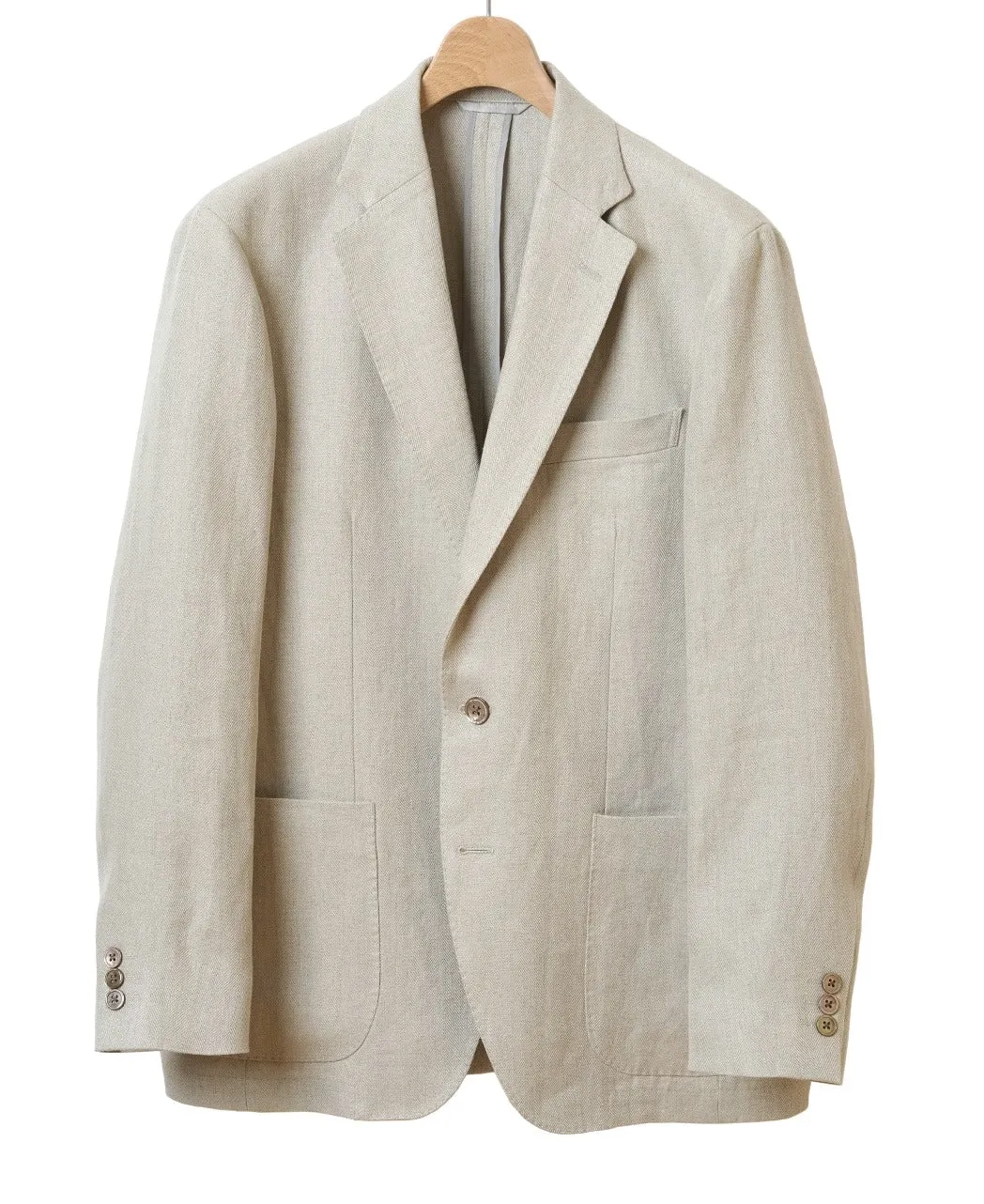 Linen Herringbone Comfort Jacket sold by Kamakura