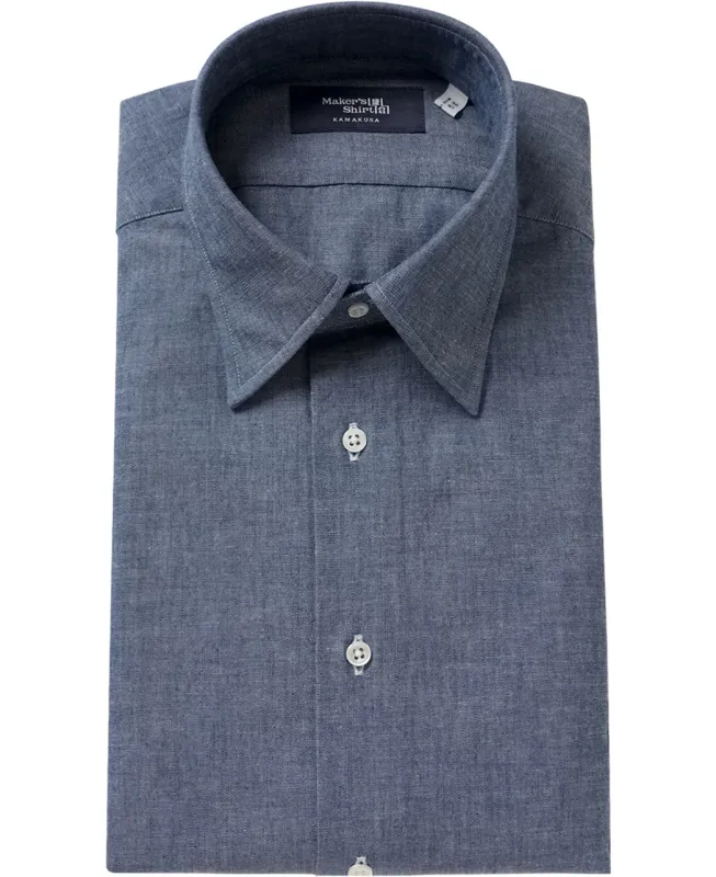 TOKYO SLIM FIT - Round Collar Chambray made by Kamakura