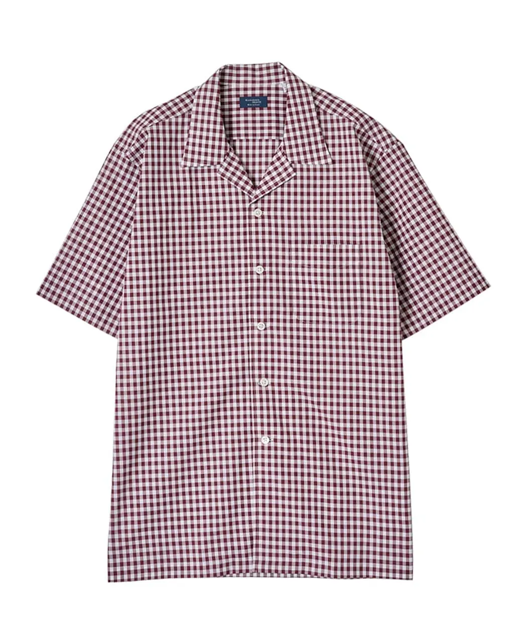 Broadcloth Gingham Check Open-Collar Shirt sold by Kamakura product image thumbnail 4