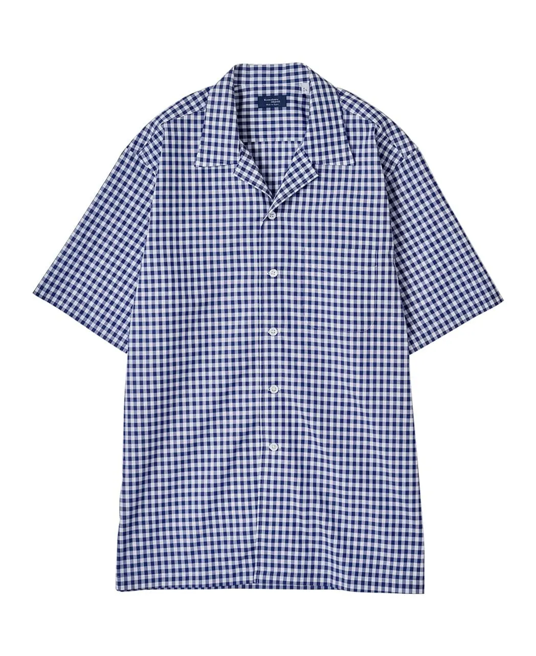 Broadcloth Gingham Check Open-Collar Shirt sold by Kamakura