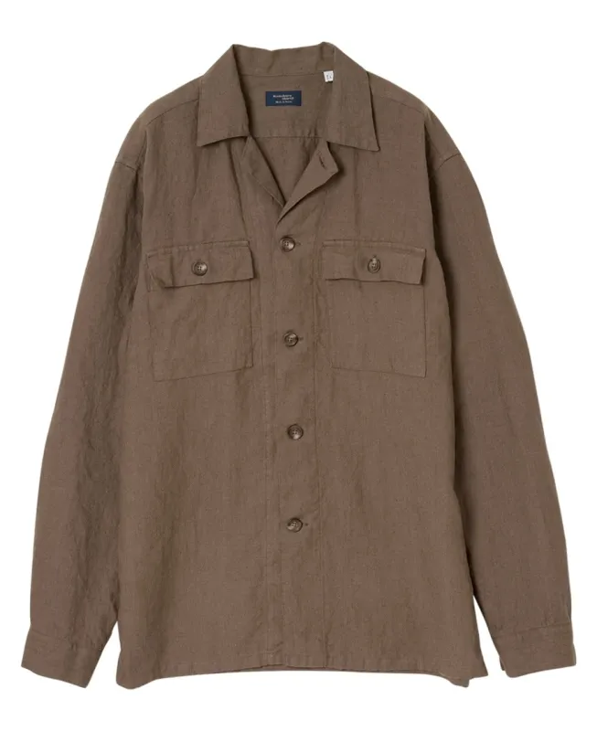Double-Pocket Heavy Linen Shirt made by Kamakura