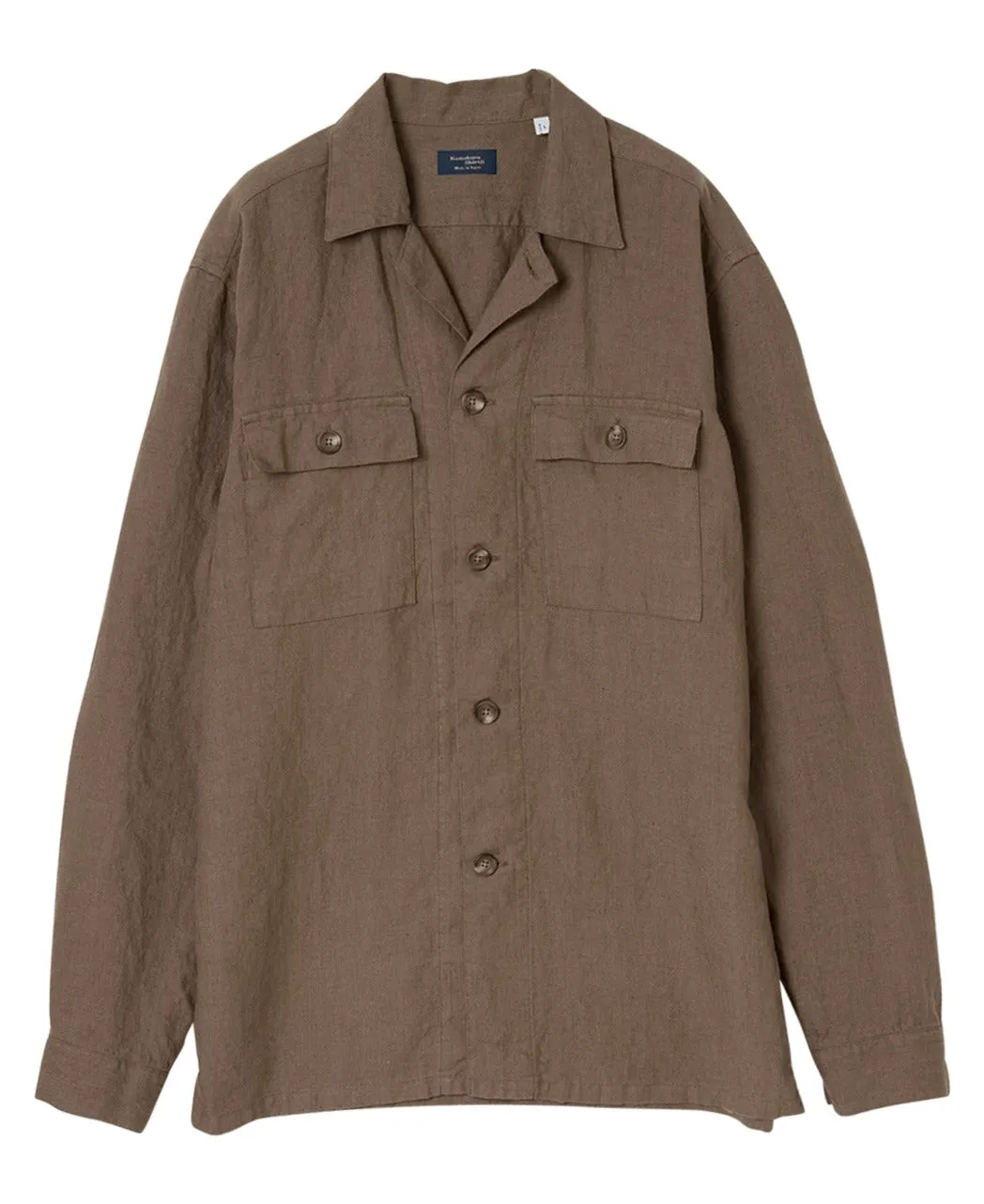 Double-Pocket Heavy Linen Shirt sold by Kamakura