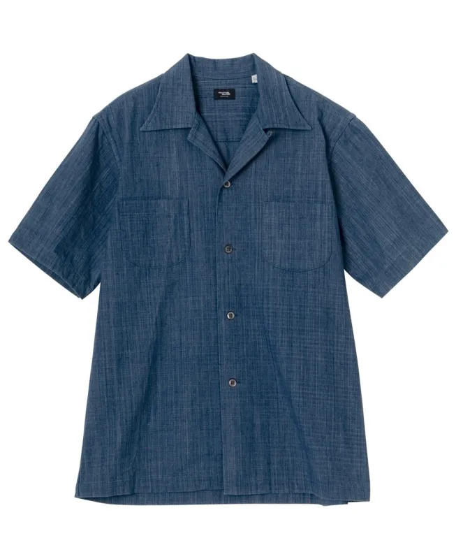 Naturally Indigo-Dyed Hawaiian Shirt made by Kamakura