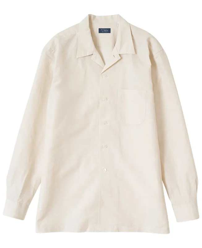 Cotton Linen Open-Collar Shirt made by Kamakura