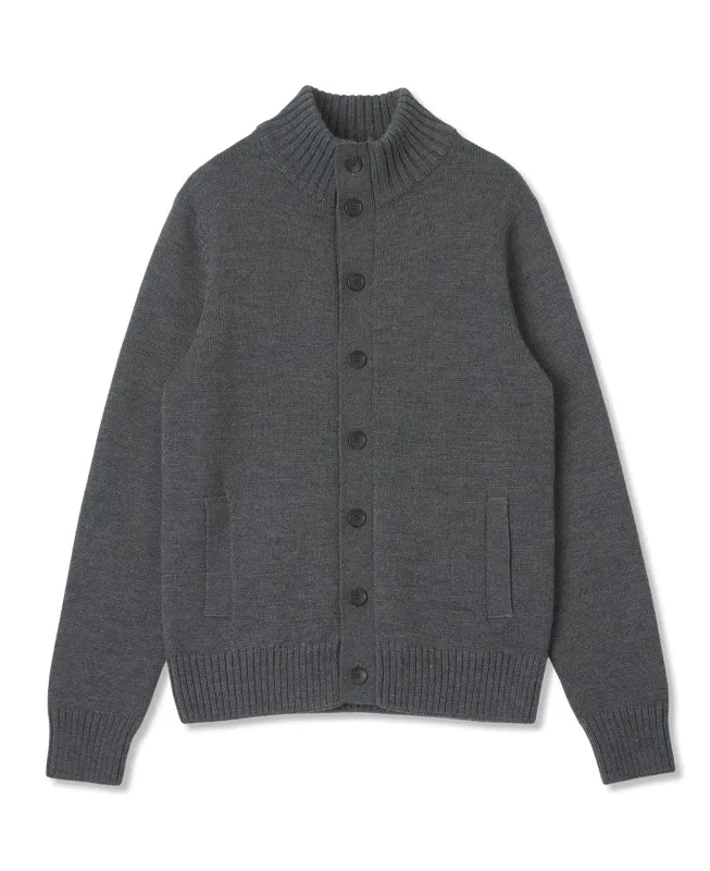 Extra-Fine Merino Stand-Collar Cardigan made by Kamakura