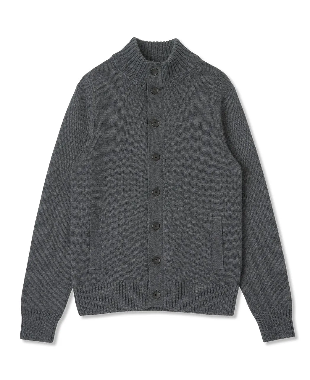 Extra-Fine Merino Stand-Collar Cardigan sold by Kamakura