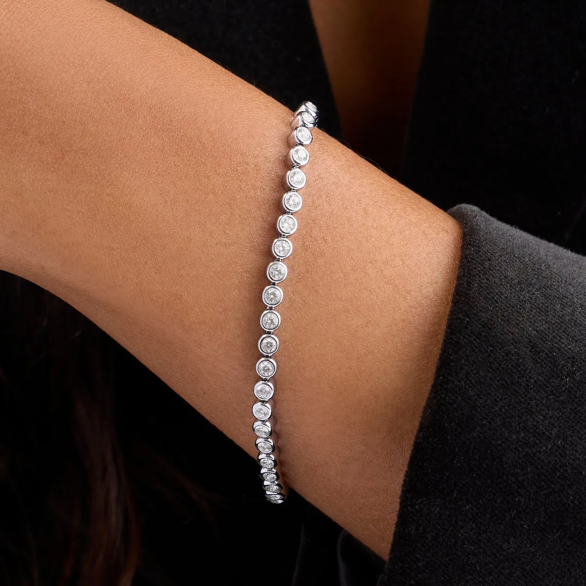 Bezel Set Tennis Bracelet (Silver) sold by Abbott Lyon product image thumbnail 2