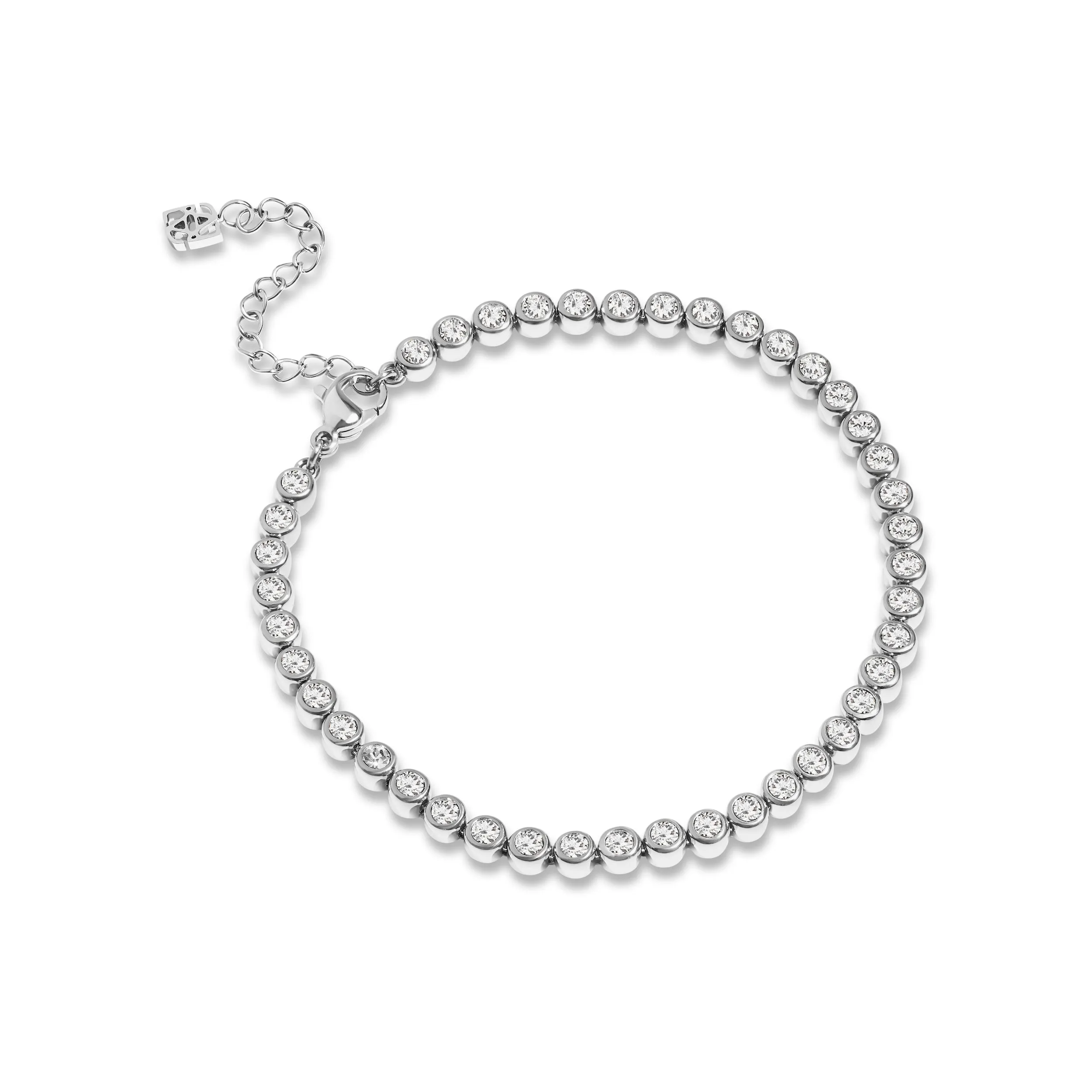 Bezel Set Tennis Bracelet (Silver) sold by Abbott Lyon