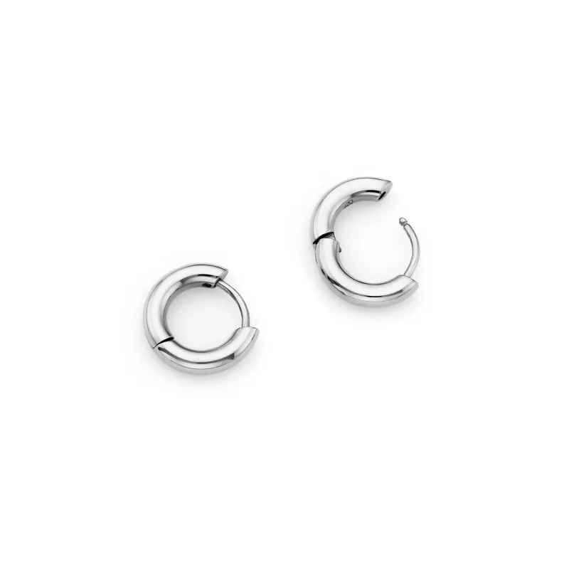 Mini Chunky Huggie Hoop Earrings (Silver) - Worth £45 sold by Abbott Lyon