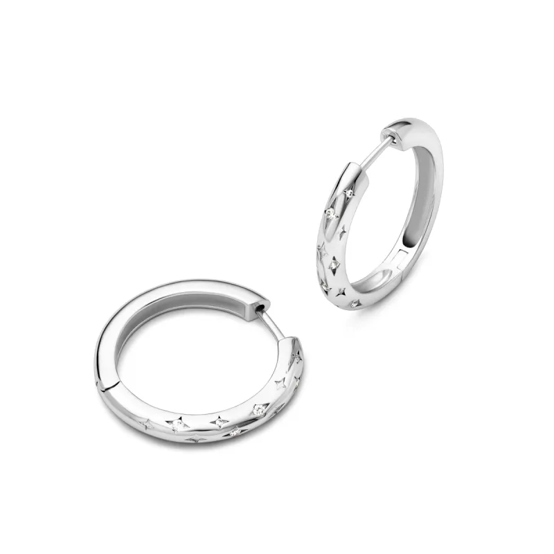 Moon and Back Hoop Earrings (Silver) - Worth Â£59 sold by Abbott Lyon