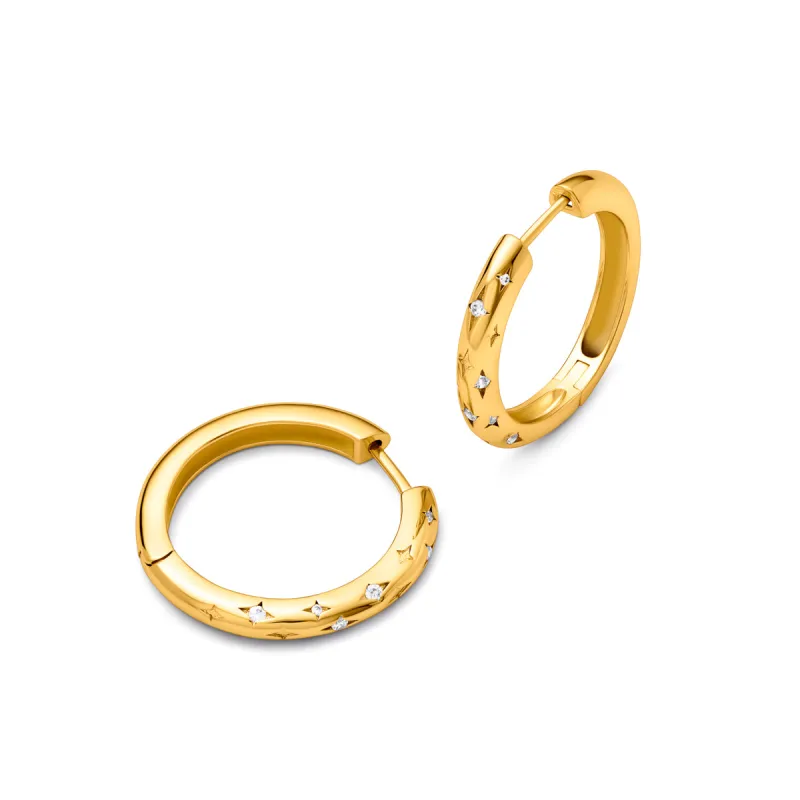 Moon and Back Hoop Earrings (Gold).- Worth £59 sold by Abbott Lyon