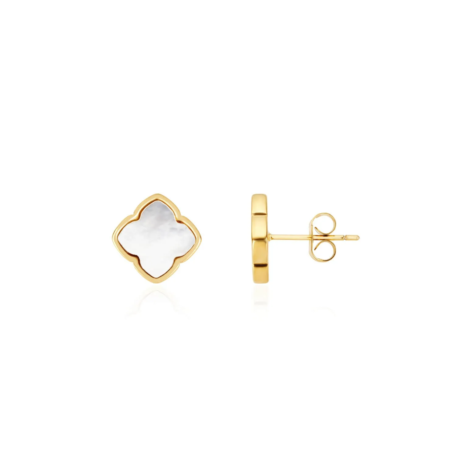 Pearl Clover Stud Earrings (Gold) - Worth £55 sold by Abbott Lyon