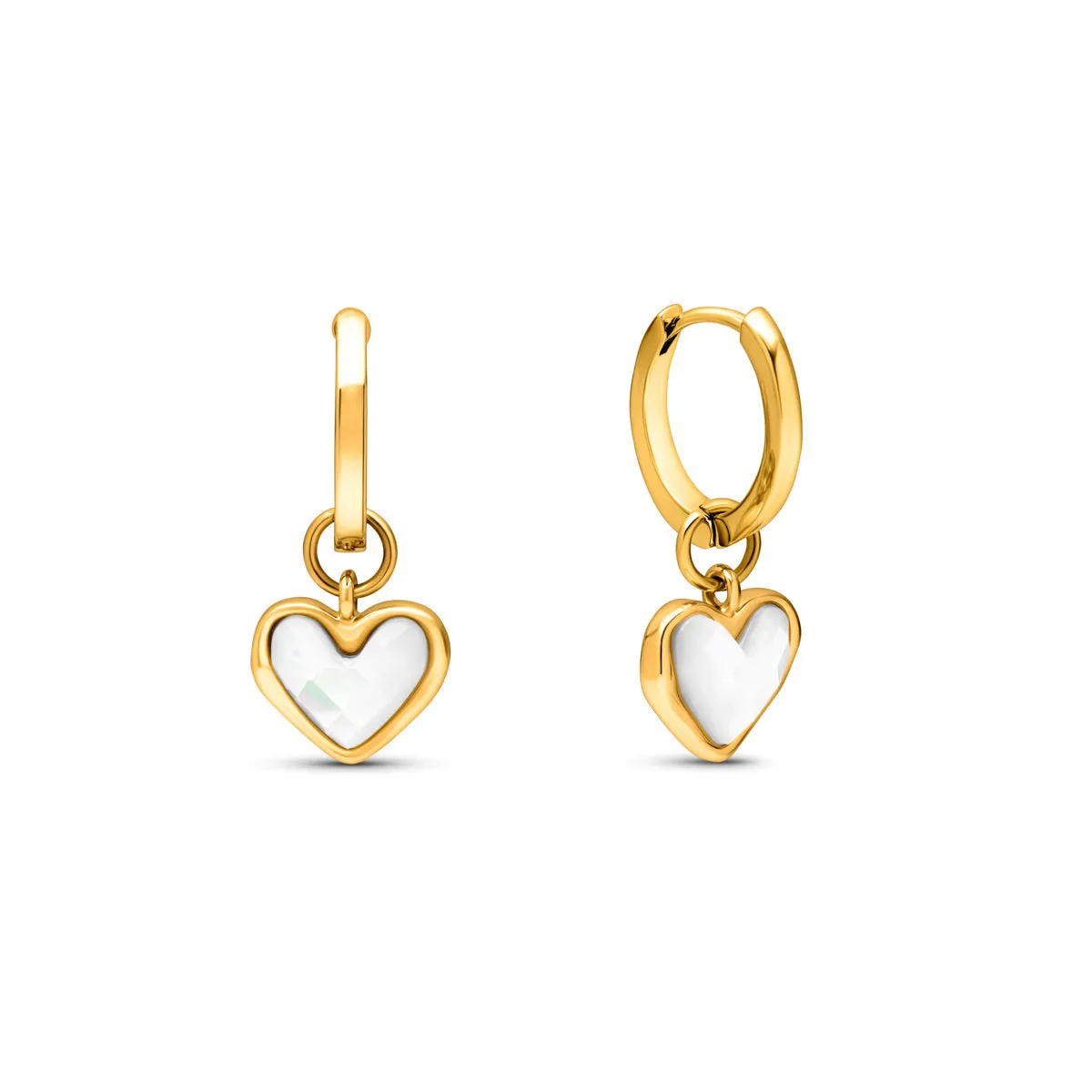 White Quartz Huggies (Gold) - Worth £65 sold by Abbott Lyon