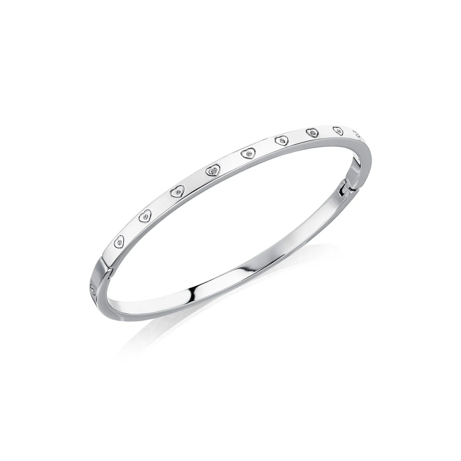 Crystal Heart Bangle (Silver) - Worth £69 sold by Abbott Lyon