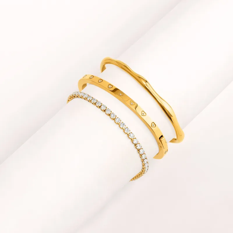 Crystal Heart Gold Styling Stack sold by Abbott Lyon