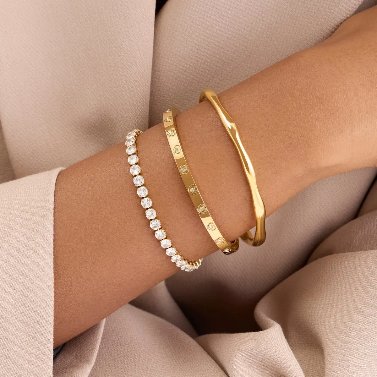 Crystal Heart Gold Styling Stack sold by Abbott Lyon product image thumbnail 2
