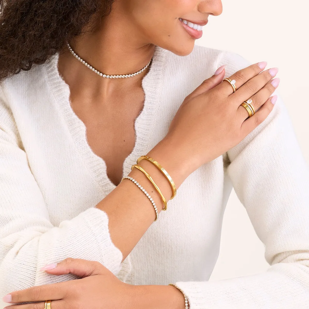 Crystal Heart Gold Styling Stack sold by Abbott Lyon product image thumbnail 3