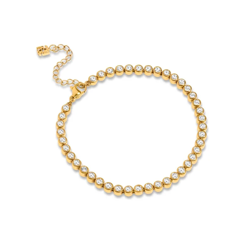 Bezel Set Tennis Bracelet (Gold) sold by Abbott Lyon