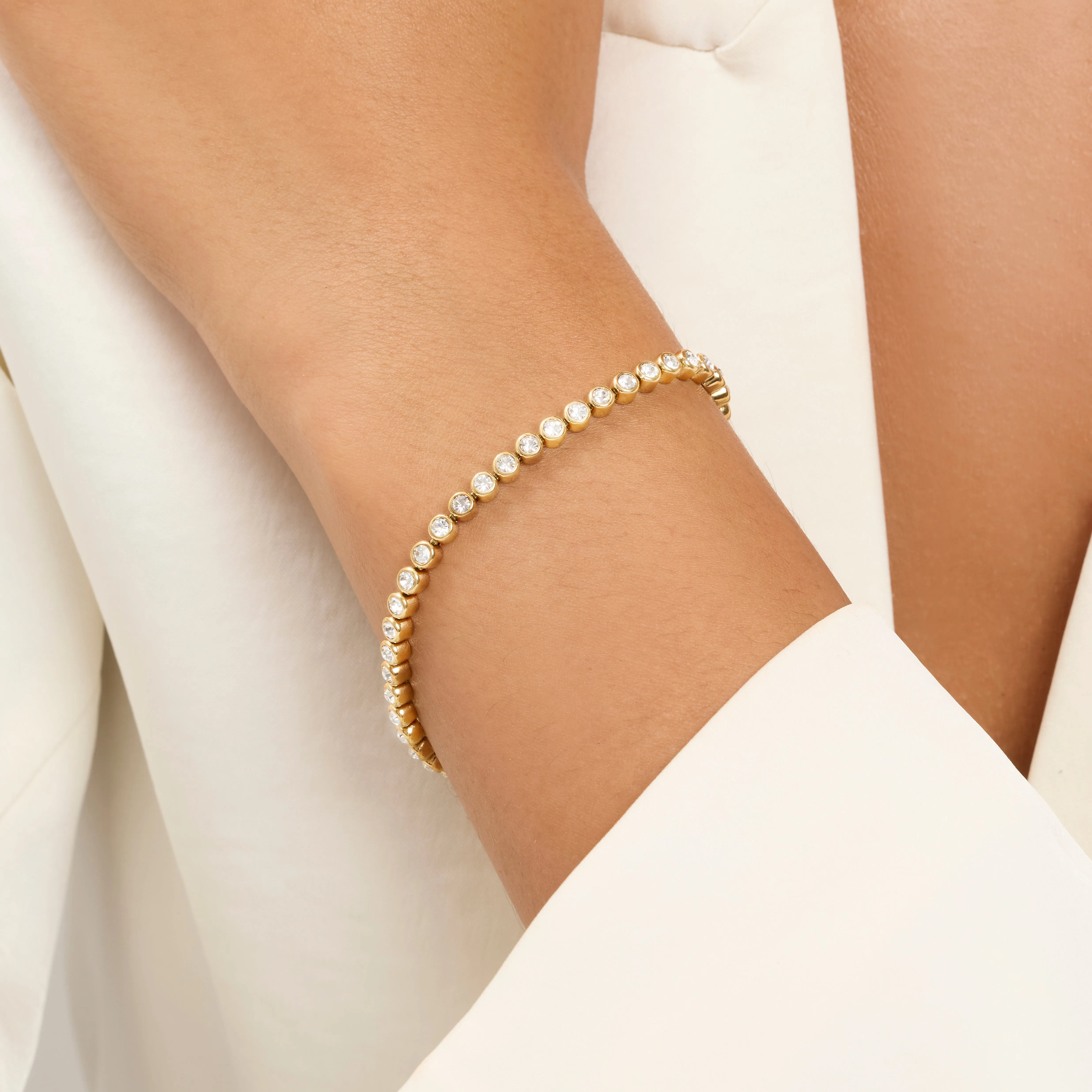 Bezel Set Tennis Bracelet (Gold) sold by Abbott Lyon product image thumbnail 2