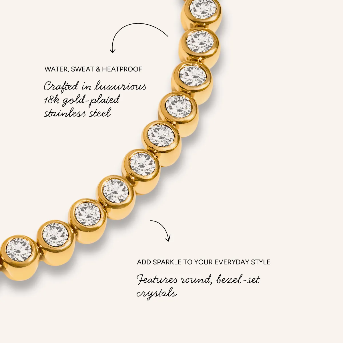 Bezel Set Tennis Bracelet (Gold) sold by Abbott Lyon product image thumbnail 3