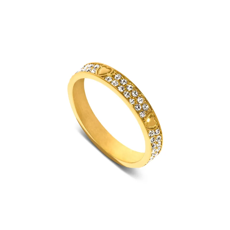 Pavé Crystal Heart Ring (Gold) sold by Abbott Lyon