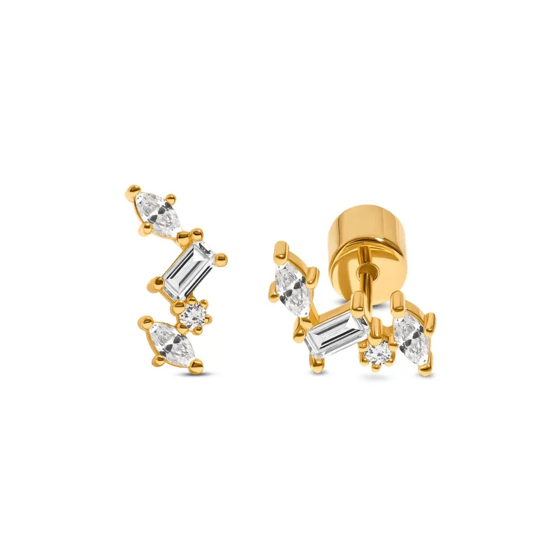 Pavé Climber Earrings (Gold) sold by Abbott Lyon