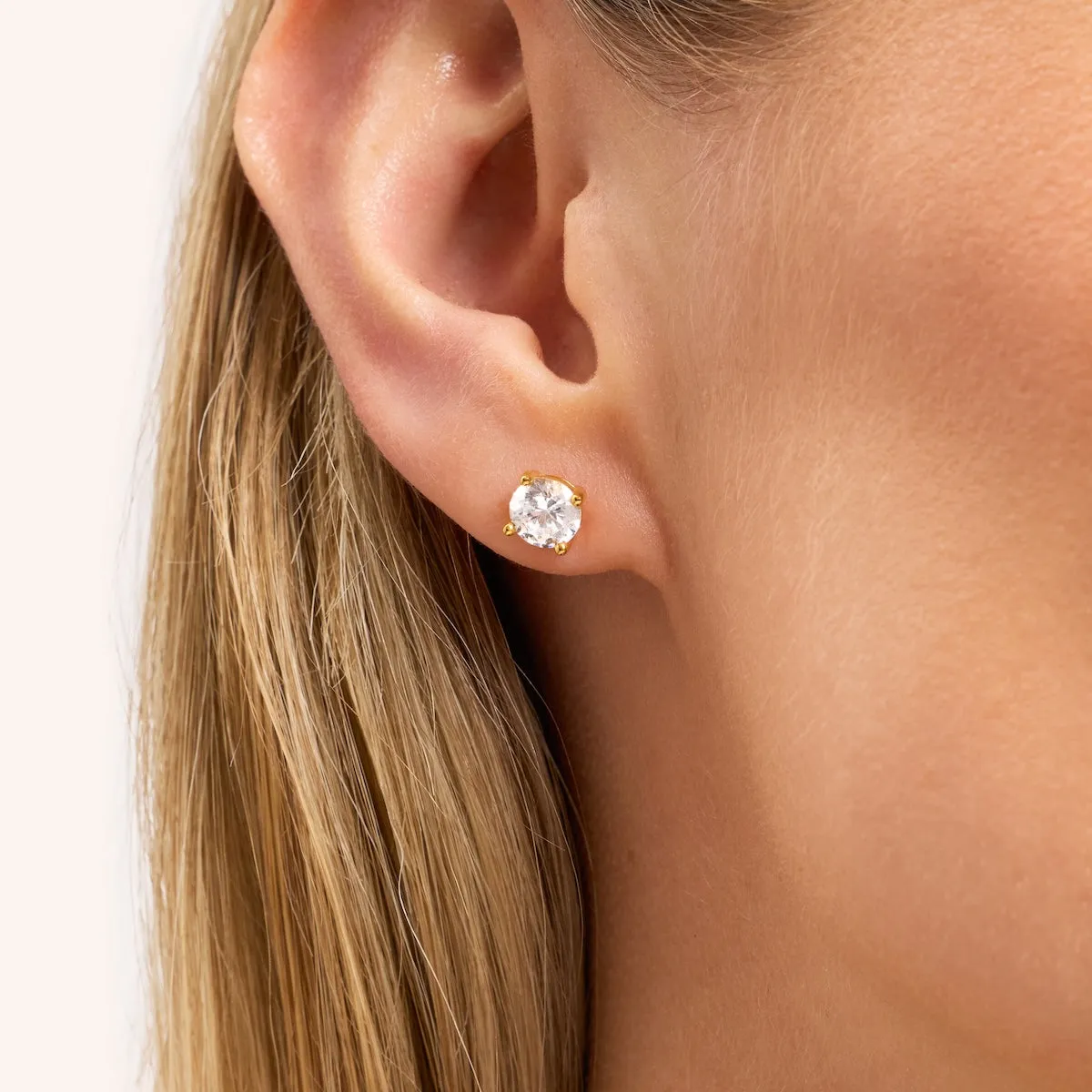 Round Solitaire Stud Earrings 1ct (Gold) sold by Abbott Lyon product image thumbnail 2
