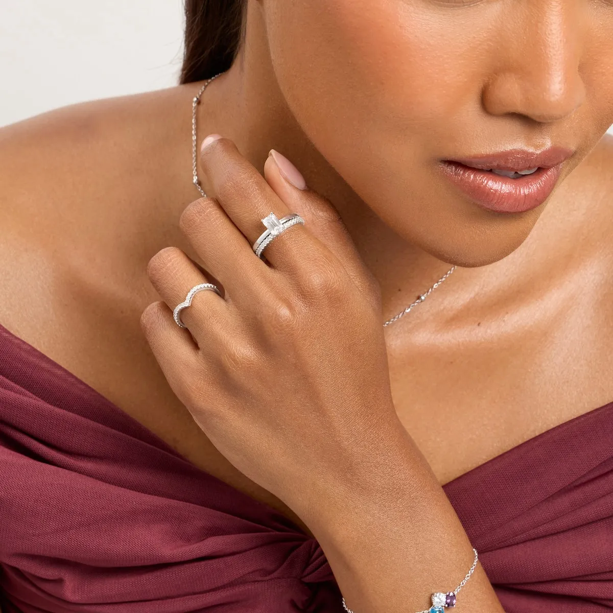 Emerald Cut Solitaire Ring 1ct (Silver) sold by Abbott Lyon product image thumbnail 5