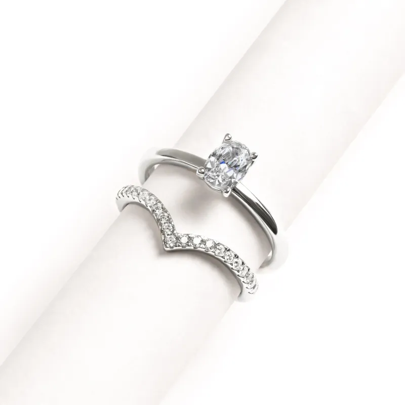 Oval Ring & Wishbone Stacking Set (Silver) sold by Abbott Lyon