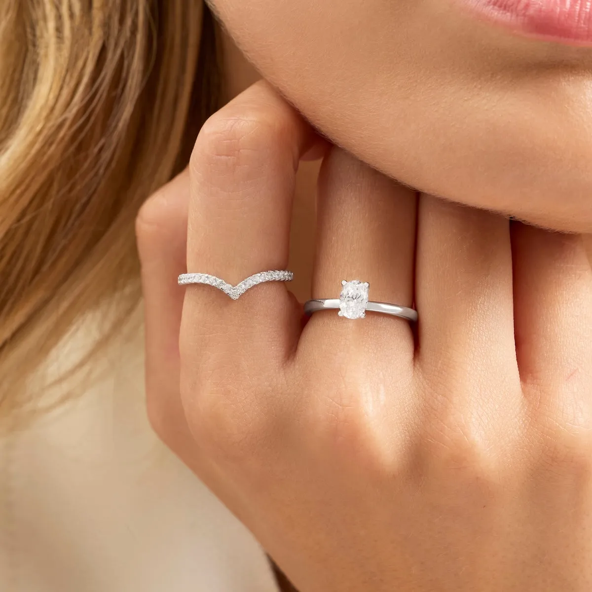 Oval Ring & Wishbone Stacking Set (Silver) sold by Abbott Lyon product image thumbnail 2