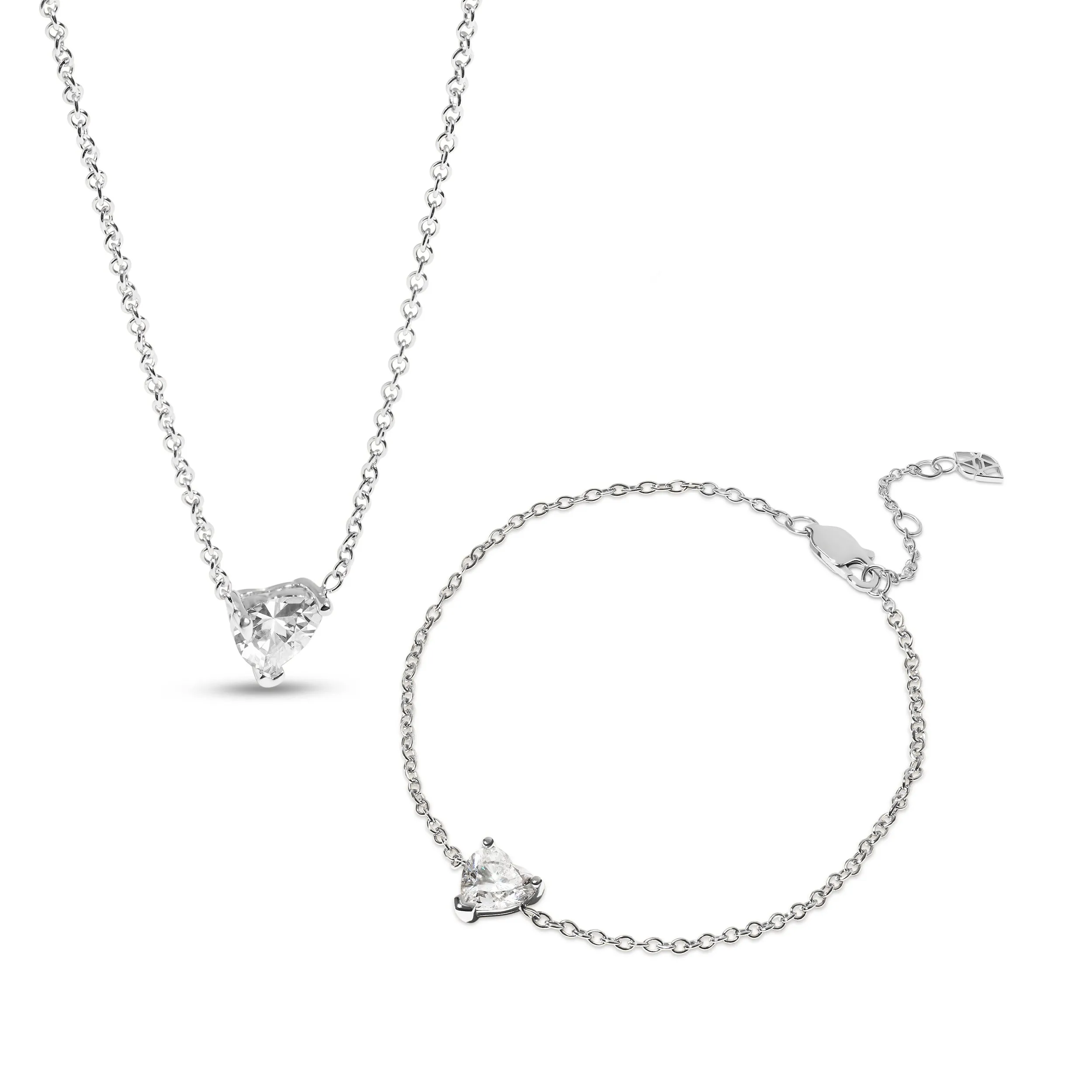 Heart Bracelet & Necklace Set (Silver) sold by Abbott Lyon