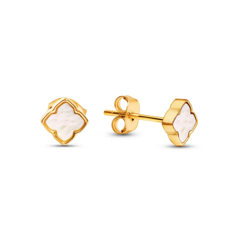 Fine Mini Pearl Clover Studs (Gold) - Ships on 2nd December sold by Abbott Lyon