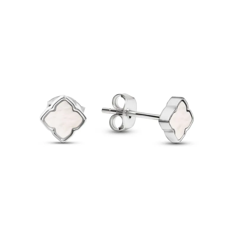 Fine Mini Pearl Clover Studs (Silver) sold by Abbott Lyon
